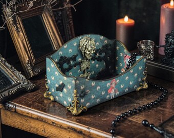 Gothic Pagan home decor Halloween skull box monster Skeleton Box Witch madness storage Supplies Storage of Magic Items gift for friend