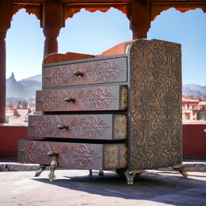 Regalo para ella Boticario Gabinete Azulejo mexicano Maquillaje Almacenamiento Anillo Organizador Cajas de mayólica Cajonera Boho Joyero