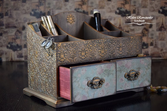 Makeup Jewelry Organizer Antique Box Apothecary