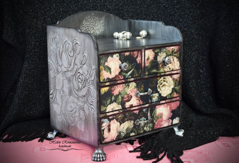 Apothecary Large Jewelry Box Mini Chest of Drawers Etsy
