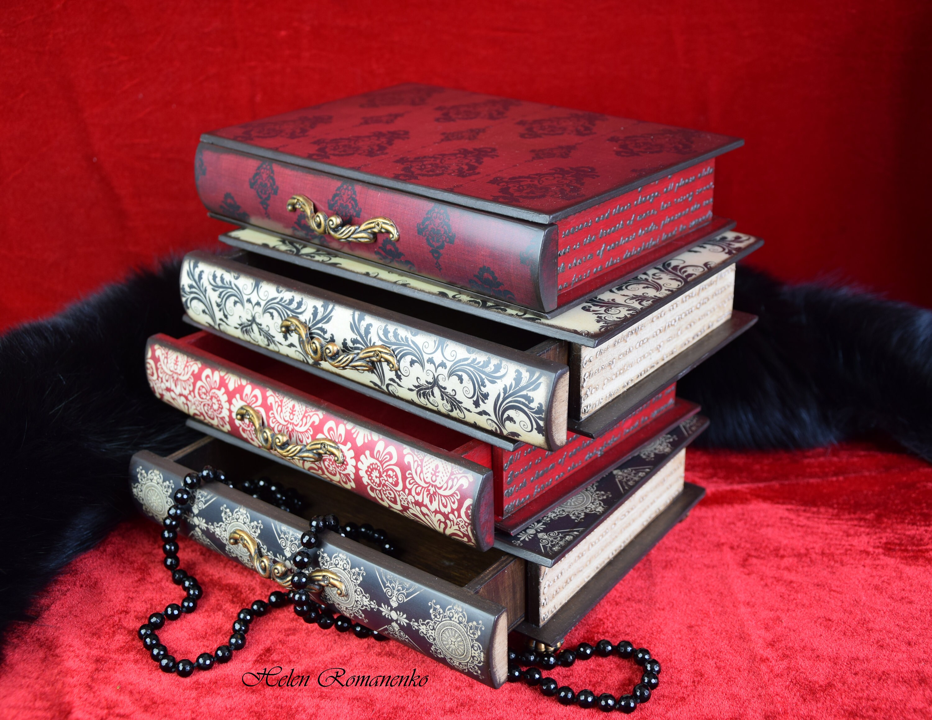 Book box Large Jewelry Box Apothecary Mini Chest Etsy