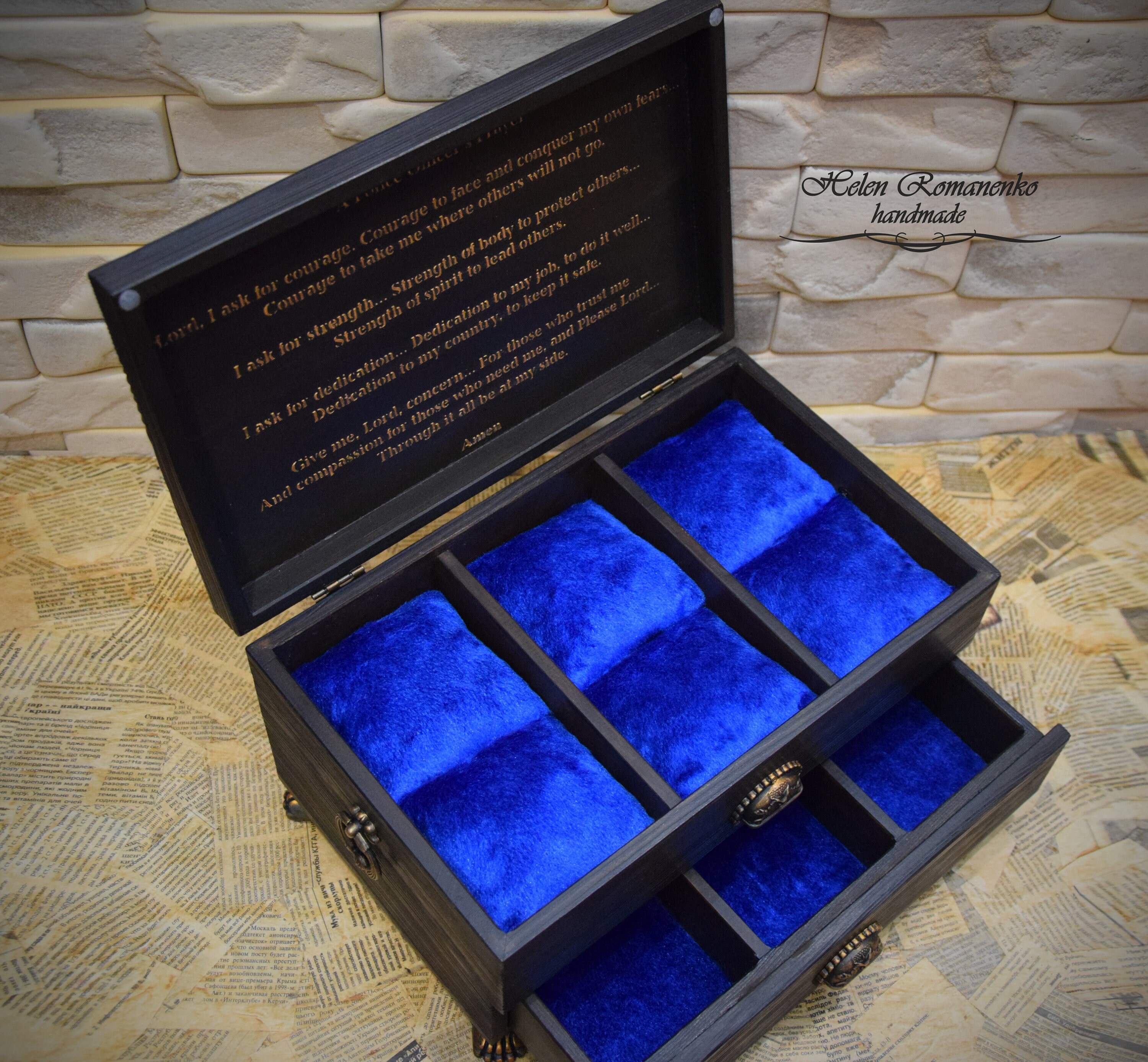 Personalized watch box thin blue line with the prayer of a Etsy