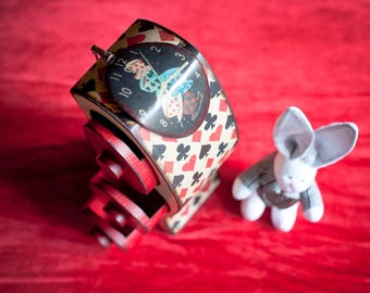 Alice in Wonderland jewellery box with cards Alice Decoupage box Alice Furniture tea party Organizer White Rabbit Cheshire cat