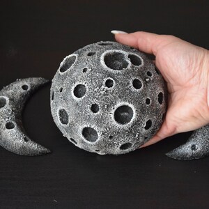 Gothic Home decor Moon Phase Wall Whimsigoth Decor Application on furniture Lunar cycle Moon with Craters Wall Hanging Outdoor Decor image 8