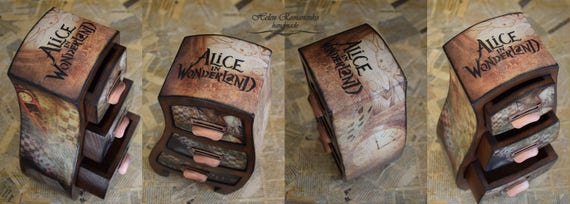 Alice in Wonderland Jewelry Box Mini Furniture Apothecary
