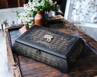 Gothic Uhrenbox Holzbox Uhrenbox Uhrenbox Armbandbox Box Uhrenbox Uhrenbox Uhrenbox Schmuckbox Vitrinenbox Schmuckbox Geschenkbox