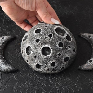 Gothic Home decor Moon Phase Wall Whimsigoth Decor Application on furniture Lunar cycle Moon with Craters Wall Hanging Outdoor Decor image 9