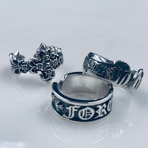 925 Sterling Zilveren Ring, Cross ring, Punk ring, Boho Hippie Ring, Gotische unisex Ring, Verstelbare Chunky Ring, Mysterieuze symbool ring