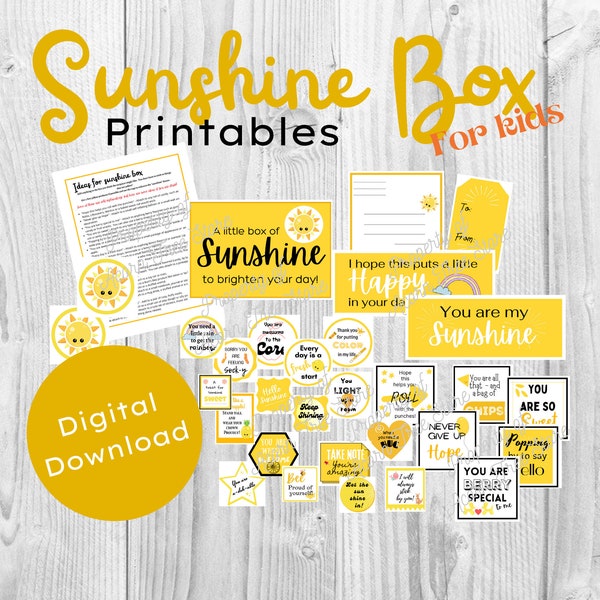 Sunshine box for kids printables