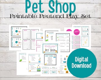 Pet Shop Pretend Play Printables