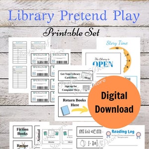 Library Pretend Play Printable Set