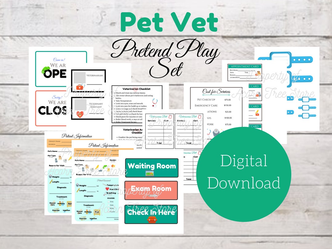 Veterinarian Pretend Play - Etsy