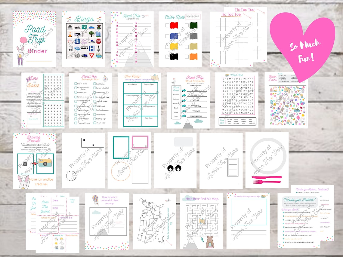 Road Trip Binder Printables - Etsy Canada