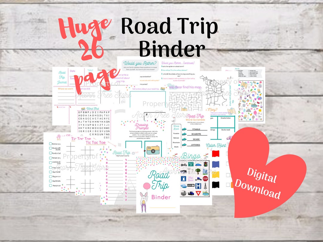 Road Trip Binder Printables - Etsy