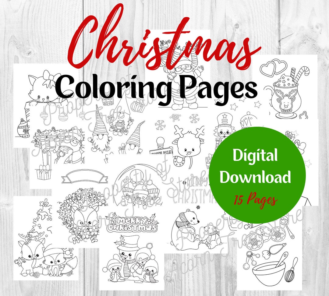 Christmas Coloring Pages (Instant Download) - Etsy