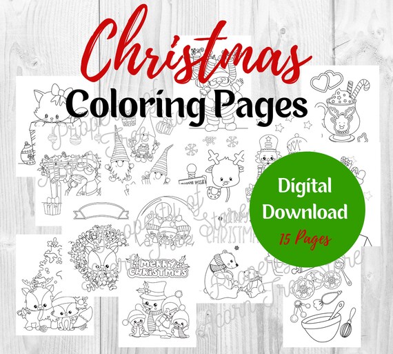 Christmas Coloring Pages - Etsy