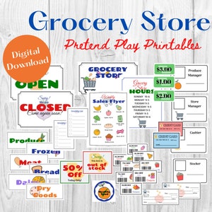 Grocery Store/ Market Pretend Play Printable Set