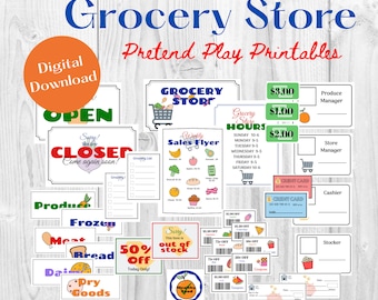 Grocery Store/ Market Pretend Play Printable Set