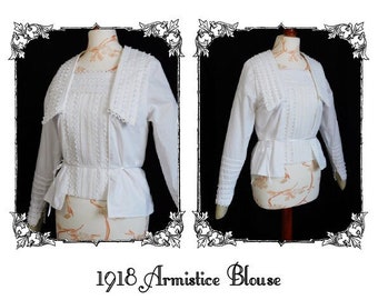 Digital Download Armistice Blouse,  Edwardian Shirt, Historical Shirt Pattern, Edwardian Pattern Period Costume Pattern, Roaring 20s dress