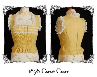 Digital Download Victorian Corset Cover, Historical Underwear, Victorian Undergarment, Corset Cover Pattern, Period Costume Pattern