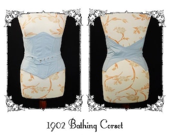 1902 Bathing Corset for Edwardian Bathing Suit, Edwardian Undergarment, Historical Patterns, Edwardian Swimsuit, 1900 Fashion