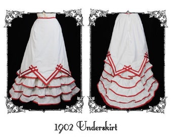 1902 Edwardian Underskirt, Christmas Edwardian Skirt, PDF Sewing Patterns, Edwardian Historical Petticoat, Victorian Gown Pattern, EDUS02