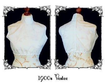 1900s Edwardian Vestee, Victorian Blouse,  Edwardian Shirt, Period Costume Pattern, 1900 Shirtwaist, Edwardian Shirtwaist, Edwardian Blouse