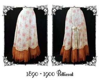1890 - 1900 Petticoat Pattern, Late Victorian Edwardian Petticoat Pattern, Late Victorian Undergarment, 1890 Fashion, 1900 Fashion, Skirt