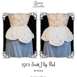 1905 Scott Hip Pad Pattern, Hip Improver, Edwardian Underwear, Historical Patterns, Edwardian Pattern, Bustle Pad Pattern, Victorian