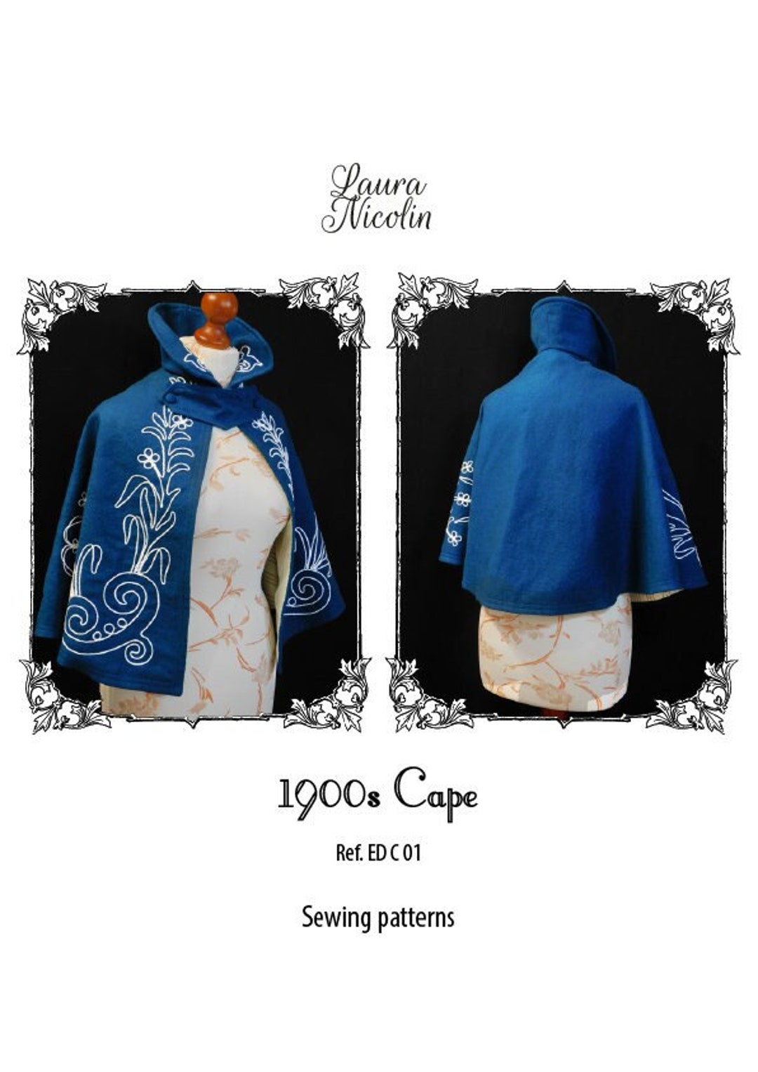 1900s Edwardian Winter Cape Patterns, Edwardian Cloak Pattern ...