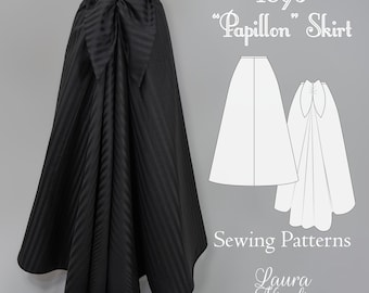1896 Butterfly Victorian Skirt Sewing Pattern PDF,  Victorian Papillon Gown, Historical Costume Pattern, Edwardian Skirt, 1890 Fashion,