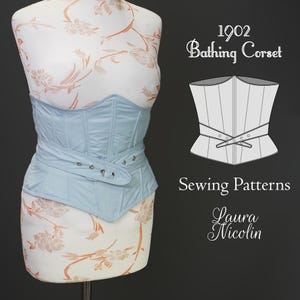 1902 Bathing Corset for Edwardian Bathing Suit, Edwardian Undergarment, Historical Patterns, Edwardian Swimsuit, 1900 Fashion