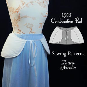 1902 Combined Bustle and Hip Pad Pattern, Hip Improver, Historical Patterns, Edwardian Pattern, Bustle Pad Pattern, Victorian, EDU04