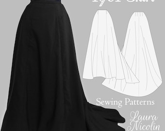 1901 Edwardian Mourning Skirt, PDF Sewing Patterns, Edwardian Mourning Dress, Edwardian Pattern, Historical Gown, Historical Pattern