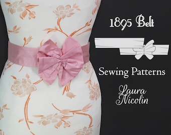 1895 Victorian Belt, Victorian Shirt, Victorian Patterns, 1890s Fashion, Historical Pattern, 1890s Bodice, Victorian Accessory