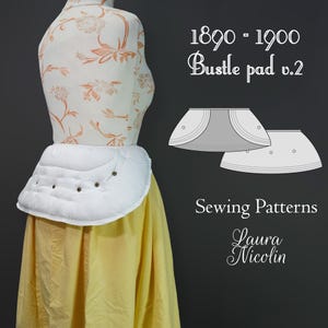 Victorian Bustle Pad v.2 Sewing Patterns, Victorian Petticoat Sewing Patterns, Victorian Underwear, Historical Patterns, Edwardian Underwear