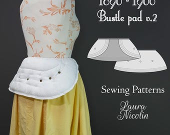 Victorian Bustle Pad v.2 Sewing Patterns, Victorian Petticoat Sewing Patterns, Victorian Underwear, Historical Patterns, Edwardian Underwear