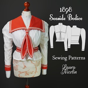 Digital Download Late Victorian Blouse | Victorian Shirt | Victorian Blouse | 1890s Blouse Pattern | Period Costume Pattern  | 1890s Shirt