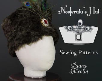 Nosferatu Fur Hat Sewing Pattern, Russian Cossack Hat PDF Sewing Patterns, Vintage Vampire Costume, Men’s Historical Hat Patterns, Vampire
