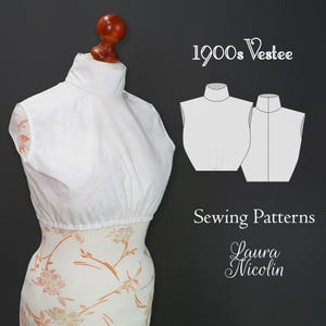 1900er Edwardianisches Mieder, Edwardianisches Hemd, 1900er Mieder, historisches Muster, viktorianisches Muster, weißes Edwardianisches Kleid