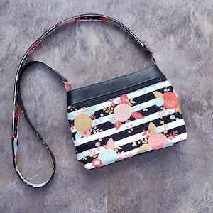 Sandy Crossbody Purse PDF Sewing Pattern - 12&quot; x 7.5&quot; x 2&quot; -  2 Slip Pockets, 2 Zipper Pocket, Recessed Zipper