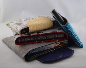 Ruby Book Sleeve and Tablet case Patrón de costura PDF - 4 tamaños, solapa opcional y bolsillo divisor