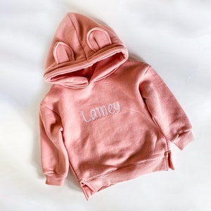 Monogrammed Animal Ear Hoodie, Kids Pullover, Custom