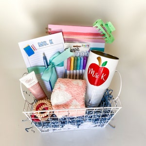 Back to School Gift Basket, Teacher Appreciation Week / day, End of Year Gift, Classroom Gift, Custom Tumbler, Custom Notepad
