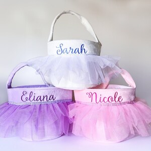 Ostern Ballerina Monogramm Korb, Tutu Korb, Girly Korb, personalisierte Ostergeschenk mit Rock