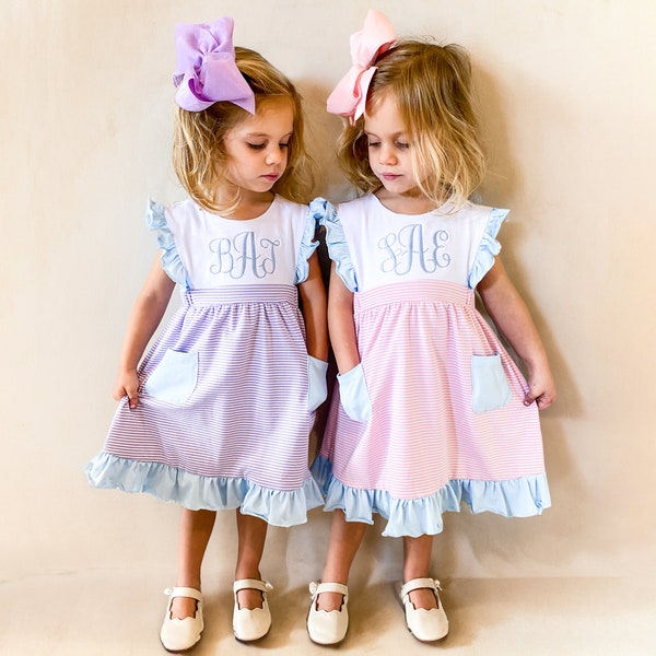 Embroidered Girl's Name Dress: Monogrammed, Special Occasion Outfit