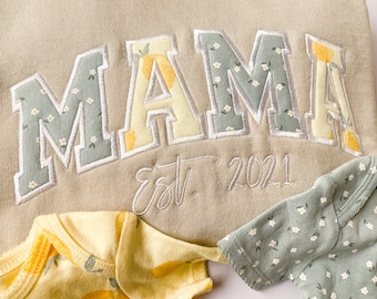 Mama Embroidered Sweatshirt, Baby Onesie, Mother's Day Gift