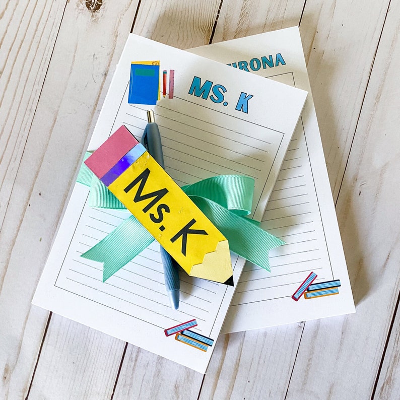 Custom Teacher Notepad Gift Set: Personalized Stationery - Etsy