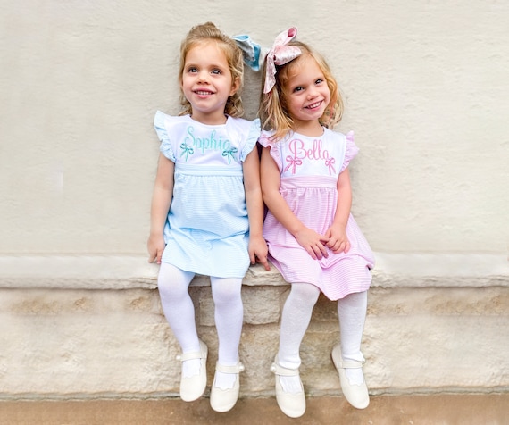 name on dress Girls Embroidered Monogram Name Dress