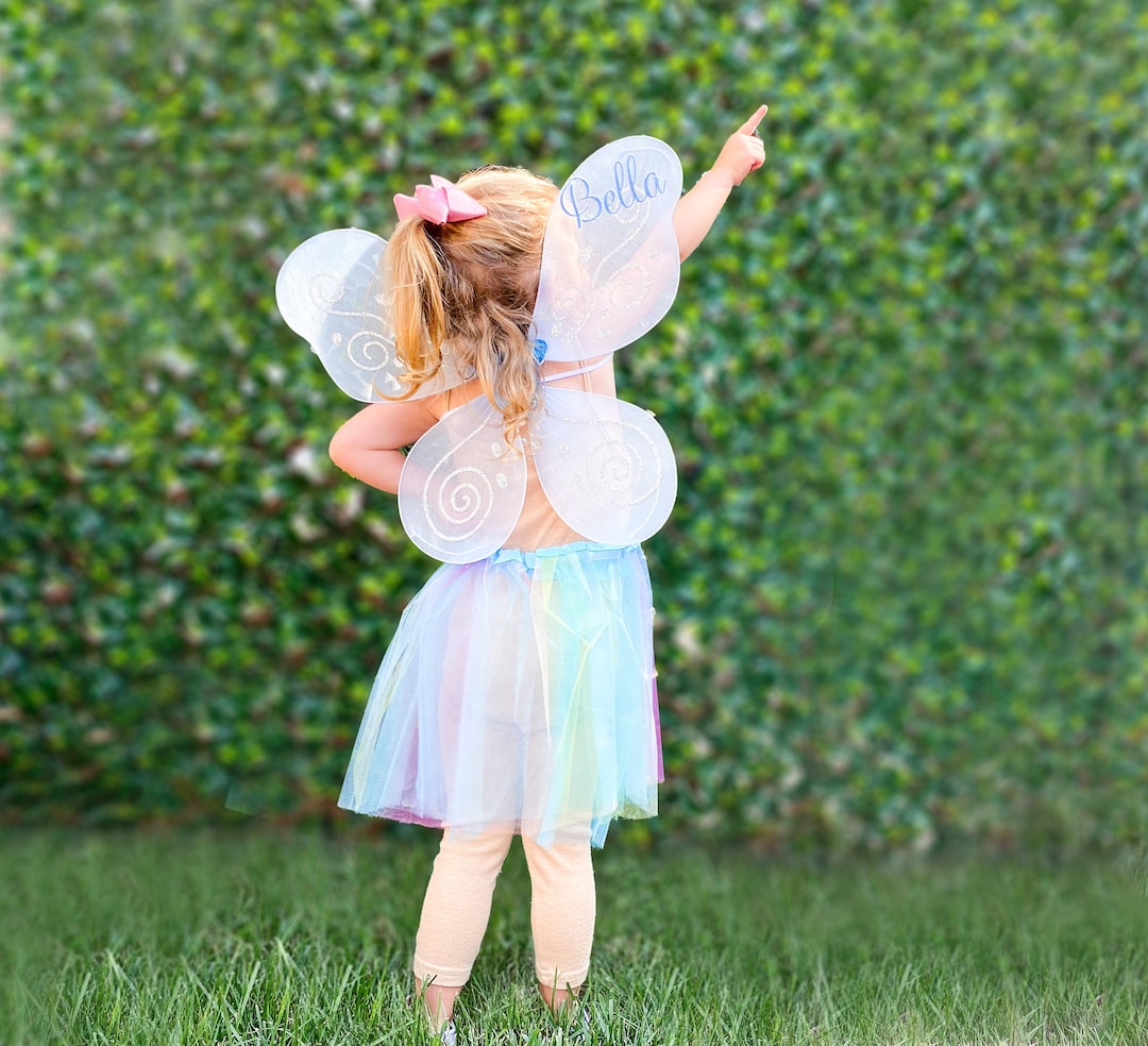 Girl's Monogrammed Fairy Wing Costume Set, Dress Up, Birthday Gift